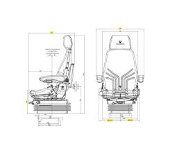 Fotel do maszyn budowlanych GRAMMER Actimo XL - NOWY - 12V - 1294557 - MSG 95A/722 GRAMMER 1294557