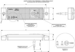 Lampa obrys. z odbl. HOR 41, diodowa 12/24V BIAŁA Horpol LD 127