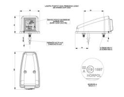Lampa obrysowa HOR 44 w wersji narożnej, diodowa 12/24 V, BIAŁA Horpol LD 221