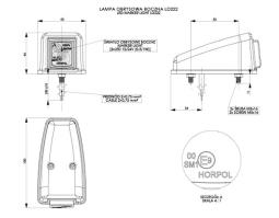 Lampa obrysowa HOR 44 w wersji narożnej, diodowa 12/24 V POMARAŃCZOWA Horpol LD 222