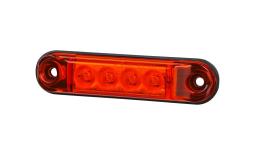 "Lampa obrysowa typu ""slim"" krótka, diodowa 12/24 V, HOR 88, czerwona (2 przewody 0,75 mm2, czarny - długość 0,5 m)" Horpol LD 2329