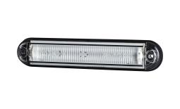 "Lampa obrysowa typu ""slim"" ze światłowodem, diodowa 12/ 24 V, typu HOR 91, biała (2 przewody 0,75 mm2, czarny - długość 0,5 m)" Horpol LD 2332