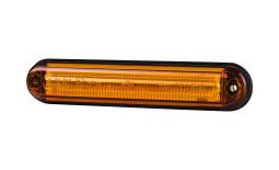 "Lampa obrysowa typu ""slim"" ze światłowodem, diodowa 12/ 24 V, typu HOR 91, pomarańczowa (2 przewody 0,75 mm2, czarny - długoć 0,5 m)" Horpol LD 2333