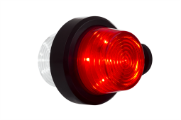 Lampa obrysowa biało - czerwona HOR 102A na wysięgniku krótkim, diodowa 12/24 V (przewód okrągły 2x0,75 mm2, długość 0,6 m) Horpol LD 2588