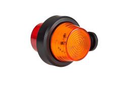 Lampa obrysowa pomarańczowo - czerwona HOR 102A na wysięgniku krótkim, diodowa 12/24 V (przewód okrągły 2x0,75 mm2, długość 0,6 m) Horpol LD 2622