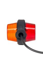 Lampa obrysowa pomarańczowo - czerwona HOR 102A na wysięgniku krótkim, diodowa 12/24 V (przewód okrągły 2x0,75 mm2, długość 0,6 m) Horpol LD 2622
