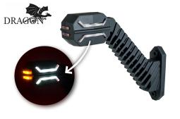 Lampa obrysowa trzyfunkcyjna na wysięgniku długim ukośnym HOR 134 - DRAGON, diodowa 12/24V, prawa (przewód 2x0,75 mm2, długość 0,5 m) Horpol LD 2995