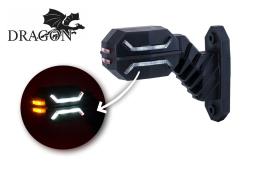 Lampa obrysowa trzyfunkcyjna na wysięgniku krótkim ukośnym HOR 134 - DRAGON, diodowa 12/24 V, prawa (przewód 2x0,75 mm2, długość 0,6 m) Horpol LD 3064