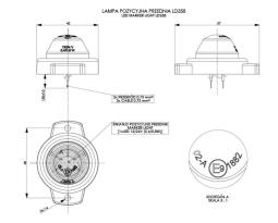 lampa obrysowa HOR 51 pojedyncza, biała, diodowa 12/24 V (kabel 0,15 m) Horpol LD 358
