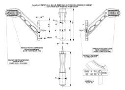 Lampa obrysowa na wysięgniku potrójna HOR 53 12/24V,biała+czerwona+pomarańczowa PRAWA Horpol LD 518/P