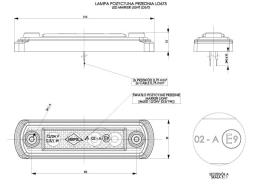 Lampa obrysowa na podstawie gumowej prostej HOR 65, diodowa BIAŁA 12/24 V (2 przewody 0,75 mm2, długość 0,25 m) Horpol LD 675