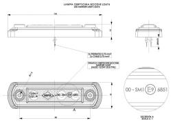 Lampa obrysowa na podstawie gumowej prostej HOR 65, diodowa POMARAŃCZOWA 12/24 V Horpol LD 676