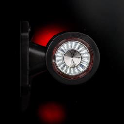 Lampa obrysowa biało-czerwona HOR 69, na wysięgniku krótkim prostym, diodowa 12/24 V (przewód 0,5 m) Horpol LD 721