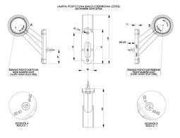 Lampa obrysowa biało-czerwona HOR 69, na wysięgniku krótkim ukośnym, diodowa 12/24 V, LEWA (przewód 0,4 m) Horpol LD 725/L