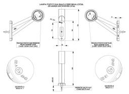 Lampa obrysowa biało-czerwona HOR 69, na wysięgniku długim ukośnym, diodowa 12/24 V, LEWA (przewód 0,4 m) Horpol LD 726/L