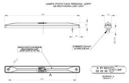 Lampa obrysowa HOR 71, biała, diodowa 12/24 V (przewody 2x0,3 m - 0,75 mm2, czarny) Horpol LD 997