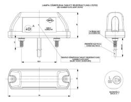 Lampa oświetlenia tablicy rejestracyjnej uniwersalna - mała HOR 63, czarna, diodowa (biała), 12/24 V - LTD 702 (przewód płaski 2x0,75 mm - 0,5 m) Horpol LTD 702