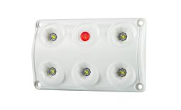 Lampa oświetlenia wnętrza HOR 66, prostokątna z przełącznikiem, diodowa 12/24 V Horpol LWD 2153