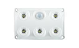Lampa oświetlenia wnętrza HOR 66, prostokątna z czujnikiem ruchu, diodowa 12/24 V Horpol LWD 2156