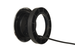 Lampa zespolona tylna LUNA (lewa), HOR 96A: wersja z kołnierzem i metalizowanym pierścieniem, pozycyjne NEON, hamowania, kierunkowskaz, LED 12/24 V, przewód okrągły 4x0,5 mm2, długość 1,5 m Horpol LZD 2448