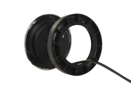 Lampa zespolona tylna LUNA (lewa), HOR 96B: wersja z kołnierzem i metalizowanym pierścieniem, światło pozycyjne NEON, przeciwmgielne, cofania, LED 12/24 V, przewód okrągły 4x0,5 mm2, długość 1,5 m Horpol LZD 2452