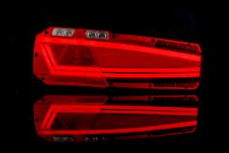 Lampa zespolona tylna MAVIC (lewa), HOR 108: pozycyjne NEON, hamowania NEON, kierunkowskaz NEON, cofania, przeciwmgielne, trójkąt odblaskowy, LED 12/24 V, przewód 6×0,5 mm2, długość 1,5 m Horpol LZD 2650