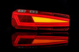 Lampa zespolona tylna MAVIC (lewa), HOR 108: pozycyjne NEON, hamowania NEON, kierunkowskaz NEON, cofania, przeciwmgielne, trójkąt odblaskowy, LED 12/24 V, przewód 6×0,5 mm2, długość 1,5 m Horpol LZD 2650