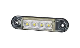 "Lampa obrysowa typu ""slim"" krótka, diodowa 12/24 V, HOR 88, biała (2 przewody 0,75 mm2, czarny - długość 0,5 m)" Horpol LD 2327