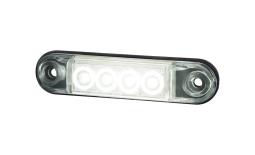 "Lampa obrysowa typu ""slim"" krótka, diodowa 12/24 V, HOR 88, biała (2 przewody 0,75 mm2, czarny - długość 0,5 m)" Horpol LD 2327