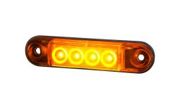 "Lampa obrysowa typu ""slim"" krótka, diodowa 12/24 V, HOR 88, pomarańczowa (2 przewody 0,75 mm2, czarny - długość 0,5 m)" Horpol LD 2328