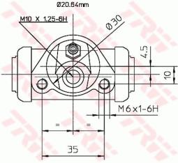 Cylinderek hamulcowy TRW BWF144