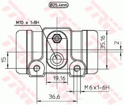 Cylinderek hamulcowy TRW BWL201