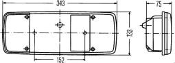 Szkło lampy, lampa tylna zespolona HELLA 9EL 122 689-021