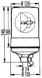 Światło ostrzegawcze obrotowe Hella 2RL 004 957-111