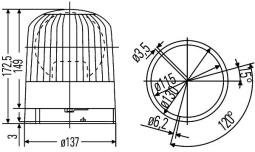 Światło ostrzegawcze obrotowe HELLA 2RL 007 550-011