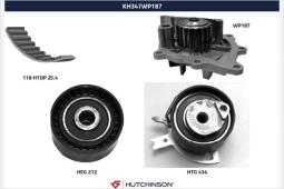 Pompa wodna + zestaw paska rozrządu Hutchinson KH 347WP187