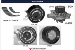 Pompa wodna + zestaw paska rozrządu Hutchinson KH 261WP148