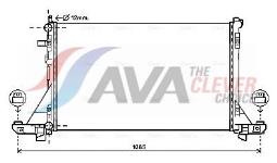 Chłodnica, układ chłodzenia silnika AVA QUALITY COOLING DN2348