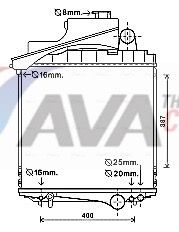 Chłodnica, układ chłodzenia silnika AVA QUALITY COOLING JB2021