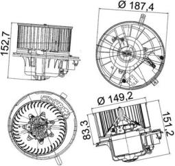 Wentylator wewnętrzny MAHLE AB149000P