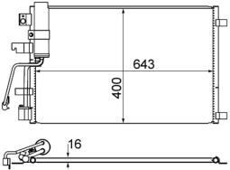 Skraplacz, klimatyzacja MAHLE AC607001S