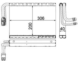 Parownik, instalacja klimatyzacji MAHLE AE92000P