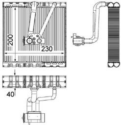 Parownik, instalacja klimatyzacji MAHLE AE93000P