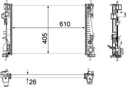Chłodnica, układ chłodzenia silnika Mahle CR1178000P
