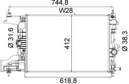 Chłodnica, układ chłodzenia silnika Mahle CR2116000S