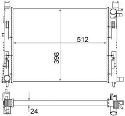 Chłodnica, układ chłodzenia silnika MAHLE CR2166001S