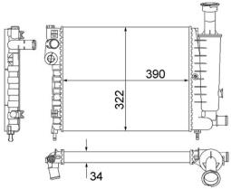 Chłodnica, układ chłodzenia silnika MAHLE CR491000S