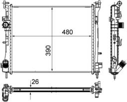 Chłodnica, układ chłodzenia silnika Mahle CR947000S