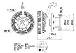 Sprzęgło, wentylator chłodzenia Mahle CFC115000S