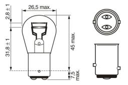 Żarówka, lampa kierunkowskazu BOSCH 1 987 301 055